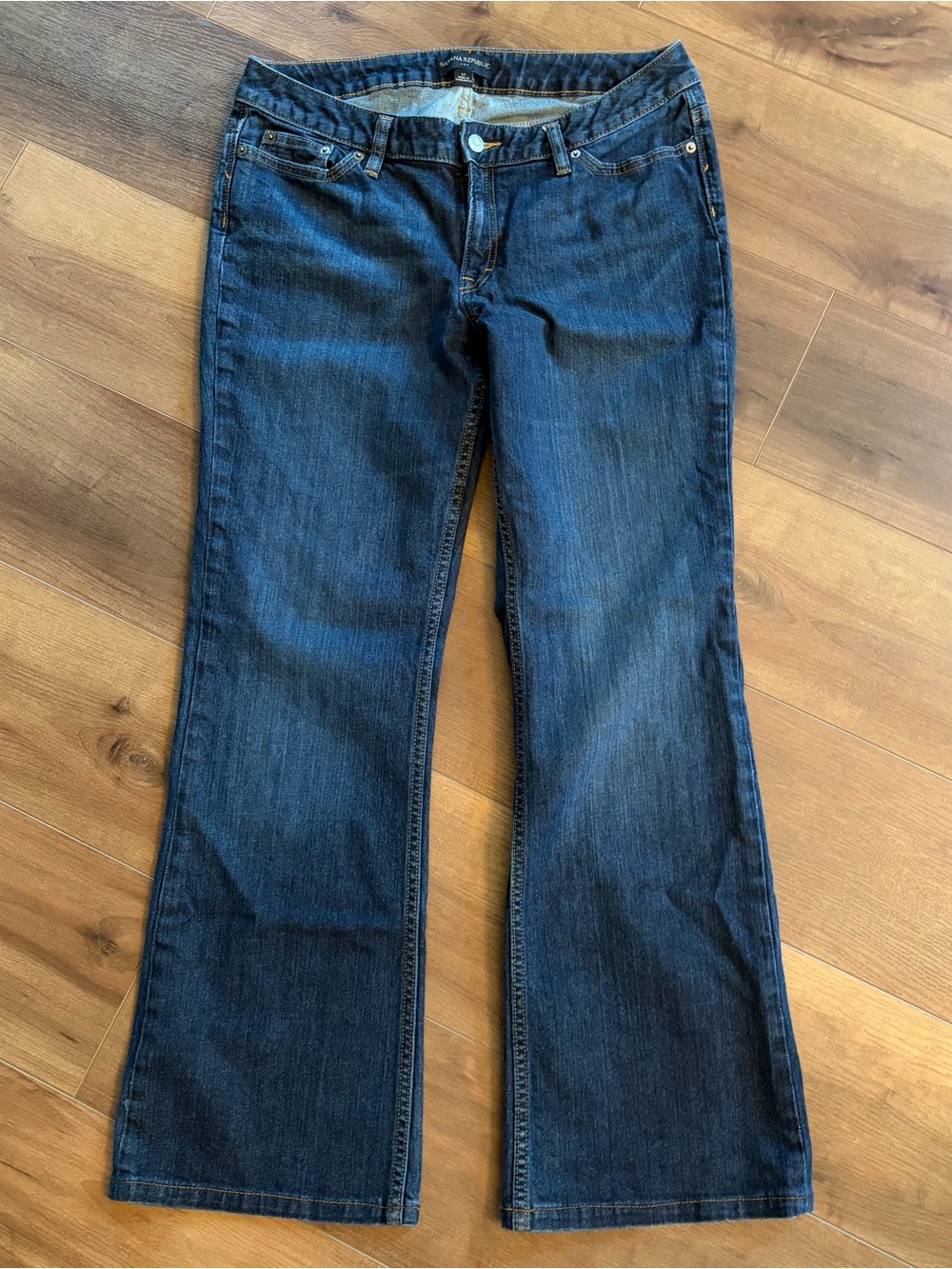 Banana Republic Denim Blue Jeans Flare Bootcut Womens Size 12 Stretch